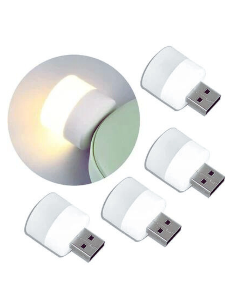 Pack Of 4Pc Round USB LED Soft Night Lamp